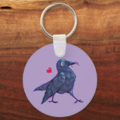 Cute Lavender Crow Sleutelhanger (Voorkant)