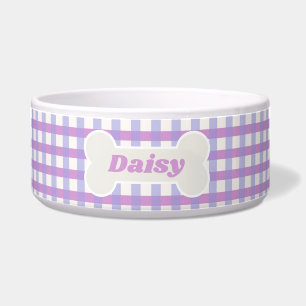 Cute Lavender Gingham Custom Voerbakje