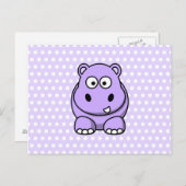 Cute Lavender Hippo Briefkaart (Voorkant / Achterkant)