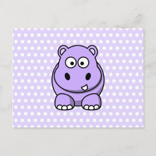 Cute Lavender Hippo Briefkaart