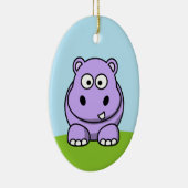 Cute Lavender Hippo Keramisch Ornament (Rechts)