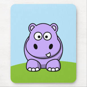 Cute Lavender Hippo Muismat