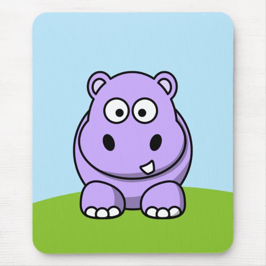 Cute Lavender Hippo Muismat (Voorkant)