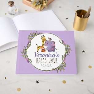 Cute Lavender Jungle Safari Baby shower animal