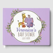 Cute Lavender Jungle Safari Baby shower animal (Recto)