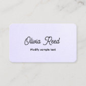 Cute Lavender Leather Script Visitekaartje (Voorkant)