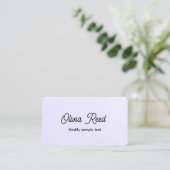 Cute Lavender Leather Script Visitekaartje (Staand voorkant)