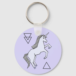 Cute Lavender Paarse Unicorn Sleutelhanger