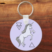 Cute Lavender Paarse Unicorn Sleutelhanger (Voorkant)