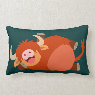 Cute Lazy Cartoon Highland Cow Pillow Kussen