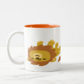 Cute Lazy Cartoon Lion Tweekleurige Koffiemok (Links)
