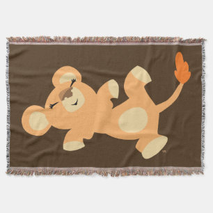 Cute Lazy Cartoon Lioness Deken
