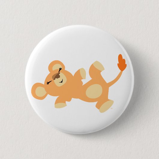 Cute Lazy Cartoon Lioness Ronde Button 5,7 Cm (Voorkant)