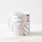 Cute Lazy Nom du chat Mug Amoureux des chats rose (Devant gauche)