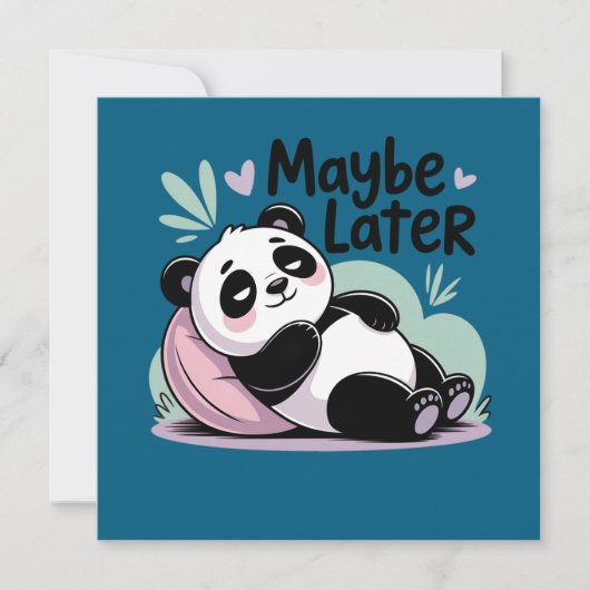 Cute Lazy Panda – “Maybe Later” Relaxing Panda Kaart (Voorkant)