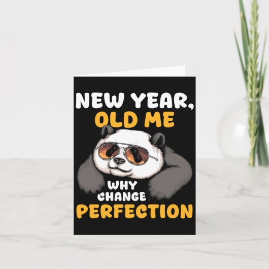 Cute Lazy Panda New Year Old Me 2026 Funny Sarcast Kaart (Voorkant)