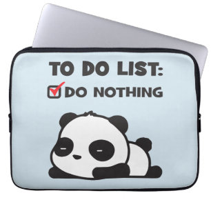 Cute Lazy Panda - om een lijst te maken - niets - Laptop Sleeve
