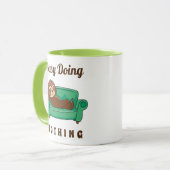 Cute Lazy Sloth Busy doet niets grappigs Mok (Voorkant links)