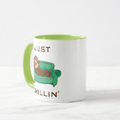 Cute Lazy Sloth Funny Just Chillin Mok (Voorkant links)