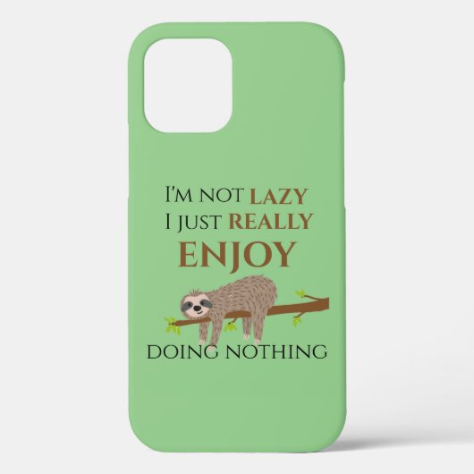 Cute Lazy Sloth Hanging on Tree Funny Text Case-Mate iPhone Case (Achterkant)