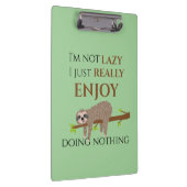Cute Lazy Sloth Hanging on Tree Funny Text Klembord (Rechts)