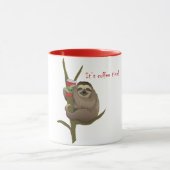 Cute Lazy Sloth Het is koffietijd Mok (Midden)