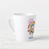 Cute Lazy Sloth met Sun & Rainbow Latte Mok (Linkerhoek)