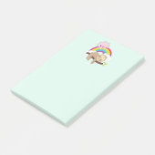 Cute Lazy Sloth met Sun & Rainbow Post-it® Notes (Schuin)