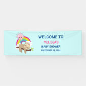 Cute Lazy Sloth met Sun & Rainbow Spandoek (Horizontaal)