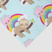 Cute Lazy Sloth met Sun & Rainbow Tissuepapier (Detail)