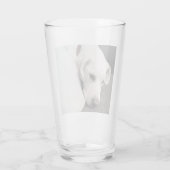 Cute Lazy White Labrador Retriever Mix Dog Glass Glas (Achterkant)