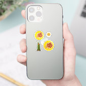 Cute Leaf, Sun and Climbing Plant Pun Sticker Set (Téléphone)