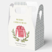 Cute Leafy Red Green Ugly Sweater Winter Bedankdoosjes (Geopend)