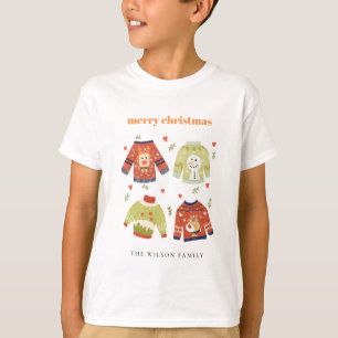 Cute Leafy Red Green Ugly Sweater Winter T-shirt