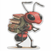 Cute Learning Ant Sticker (Voorkant)