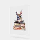Cute Lecture Bunny Avec Lunettes Livres Vêtements (Angle)
