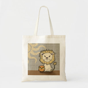 Cute Leeuw en Uil Boodschappentas Tote Bag