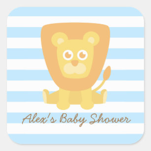 Cute Leeuwenbaby Shower Decoratie Vierkante Sticker