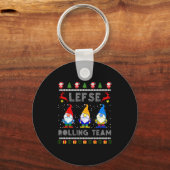 Cute Lefse Rolling Team Norwegian Gnomes Ugly Xmas Sleutelhanger (Voorkant)