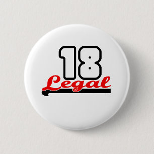 Cute, "Legal 18"-ontwerp Ronde Button 5,7 Cm
