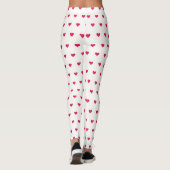 Cute Leggings de coeur blanc et rose (Dos)