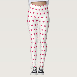Cute Leggings de coeur blanc et rose