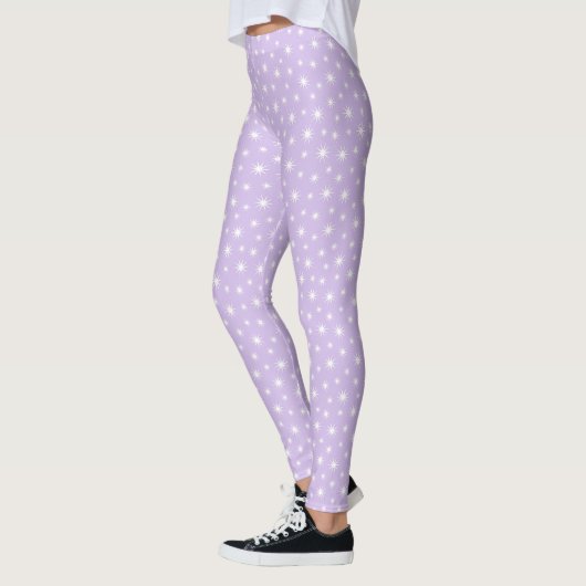 Cute Leggings | Étoiles Purples Leggings pour femm (Gauche)