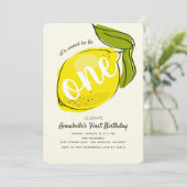 Cute Lemon 1er Anniversaire Invitation à la fête J (Debout devant)