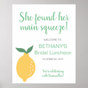 Cute Lemon Bridal Luncheon Welkomstteken Poster