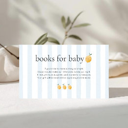 Cute Lemon Citrus Baby Shower Books For Baby Informatiekaartje