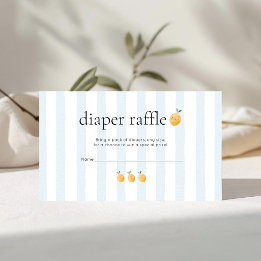 Cute Lemon Citrus Baby Shower Diaper Raffle Informatiekaartje