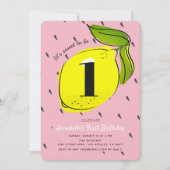 Cute Lemon Citrus rose Anniversaire Invitation (Devant)