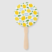 Cute lemon en groene bladeren patroon handwaaier (Achterkant)