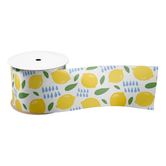 Cute lemon en groene bladeren patroon lint (Spoel)
